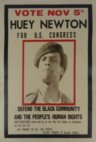 HUEY NEWTON BLACK PANTHER FOR US CONGRESS POSTER