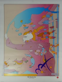 PETER MAX 1982 WORLD'S FAIR SIGNED POSTER