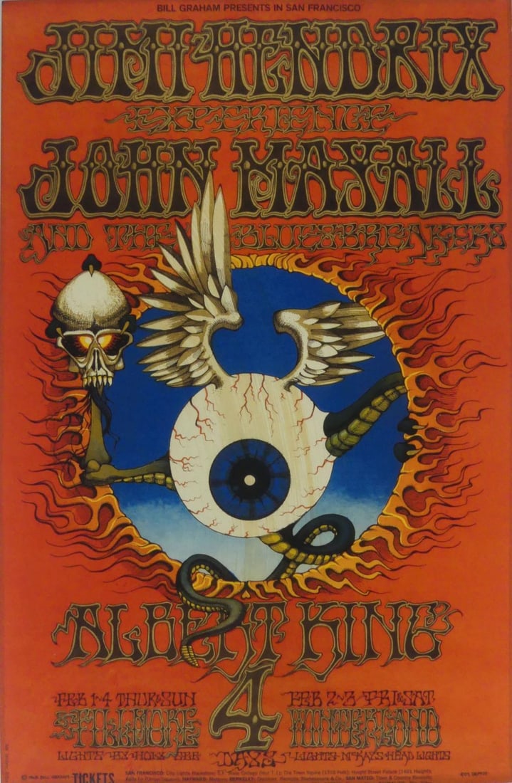 JIMI HENDRIX EXPERIENCE 'FLYING EYEBALL' POSTER (1 of 5)
