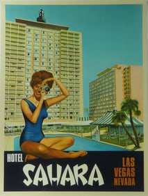 SAHARA HOTEL & CASINO LAS VEGAS TRAVEL POSTER