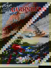 FLY TO THE CARIBBEAN BY CLIPPER TRAVEL POSTER