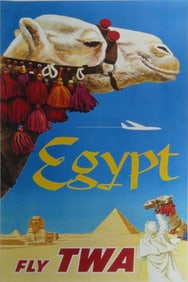 TRANS WORLD AIRLINES 'EGYPT' TRAVEL POSTER