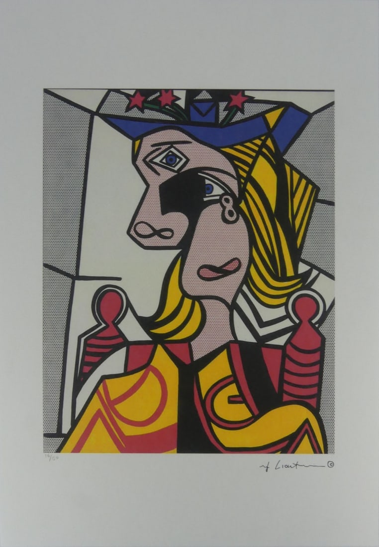 ROY LICHTENSTEIN 'WOMAN W/ FLOWERED HAT' LITHO (1 of 8)