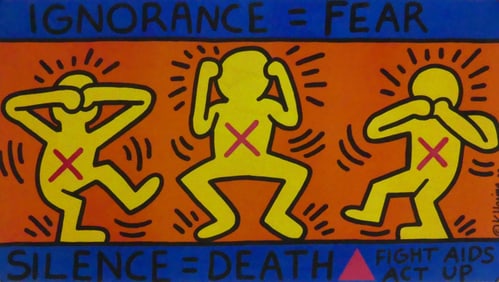 KEITH HARING 'IGNORANCE = FEAR' POSTER