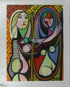 AFTER PICASSO 'GIRL BEFORE A MIRROR' OIL ON CANVAS