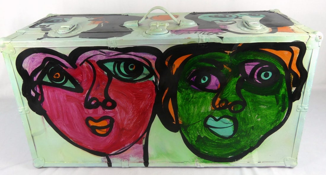 PETER KEIL PORTRAIT OIL PAINTING ON TRUNK (1 of 7)