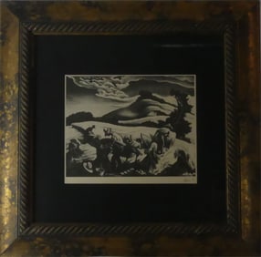 THOMAS HART BENTON 'CRADLING WHEAT' SIGNED LITHO
