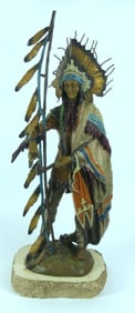 CARL KAUBA 'PEACE' POLYCHROMED BRONZE SCULPTURE