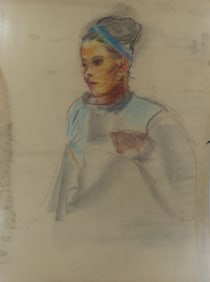 ELAINE DE KOONING (ATTR) PASTEL ON PAPER