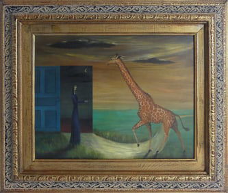 GERTRUDE ABERCROMBIE 'GIRAFFE' OIL ON MASONITE