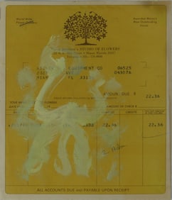 PURVIS YOUNG PAINTING ON RECEIPT PAPER