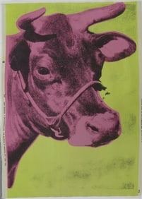 ANDY WARHOL 'COW' PINK ON YELLOW LITHOGRAPH