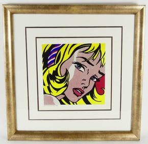 ROY LICHTENSTEIN 'GIRL w HAIR RIBBON' LITHOGRAPH