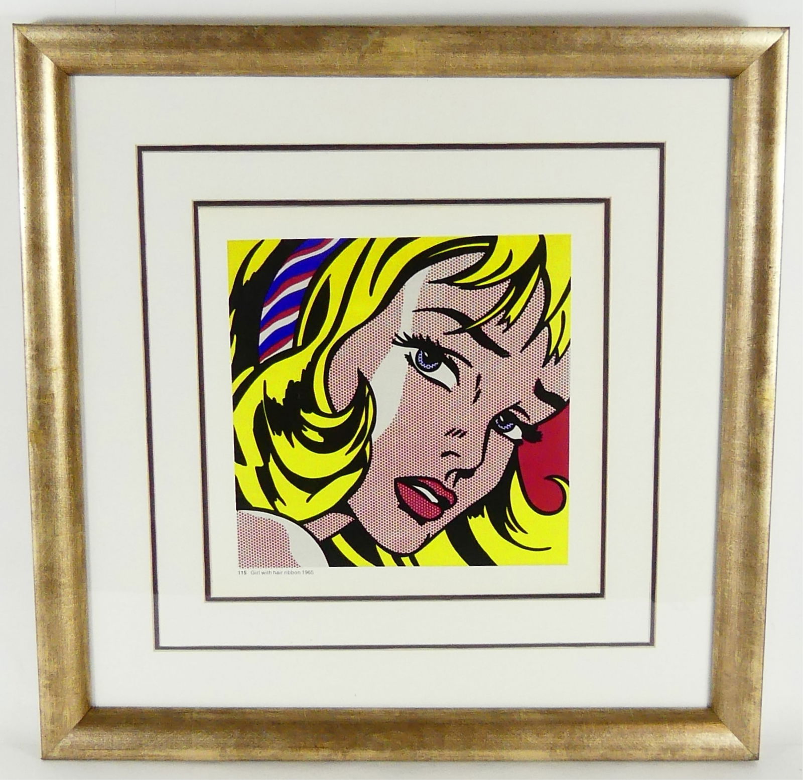ROY LICHTENSTEIN 'GIRL w HAIR RIBBON' LITHOGRAPH (1 of 4)