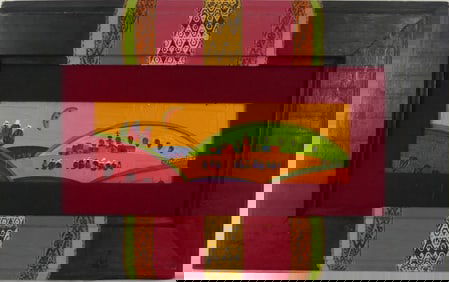 LATIN AMERICAN SCHOOL FOLK ART PAINTING ON BOARD