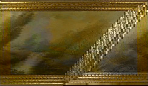 SCHOOL OF COROT 'LANDSCAPE' OIL PAINTING ON CANVAS