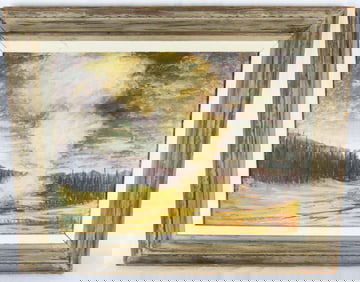 ESCOTT 'FOREST FIRE' OIL PAINTING ON BOARD