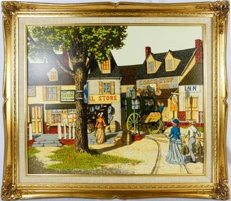 H. HARGROVE 'GENERAL STORE' SERIGRAPH ON CANVAS