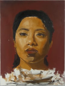 PORTRAIT OF A WOMAN OIL PAINTING ON CANVAS