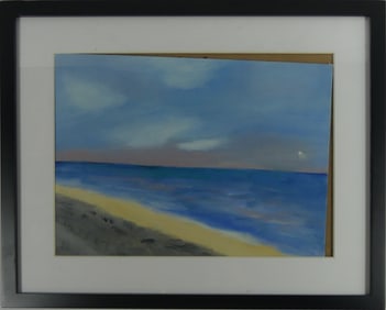 BEACH SCENE ACRYLIC PAINTING ON CANVAS BOARD
