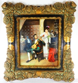 MORENO 'SPANISH SINGER & HIS LADY' OIL ON CANVAS