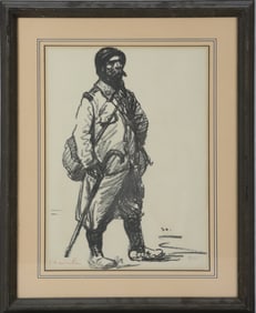 THEOPHILE STEINLEN LITHOGRAPH OF WWI SOLDIER