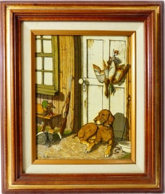 H. HARGROVE 'HUNTING DOG' SERIGRAPH ON CANVAS