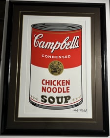 ANDY WARHOL CHICKEN NOODLE SOUP STAMPED SILKSCREEN