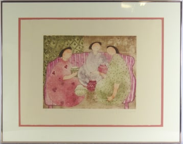 ENG TAY 'AFTERNOON GATHERING' LITHOGRAPH