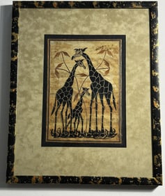 FRAMED GIRAFFES PRINT