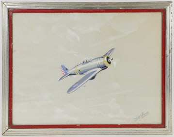 SEVERSKY P-35 VINTAGE PAINTING SIGNED PERRY