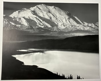 MOUNT MCKINLEY AND WONDER LAKE' PHOTO-LITHO