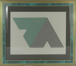 FRANK STELLA 'GREEN & GREY' LITHOGRAPH