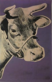 ANDY WARHOL 'COW' PINK ON PURPLE LITHOGRAPH