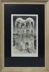 M.C. ESCHER 'BELVEDERE' SIGNED OFFSET LITHOGRAPH