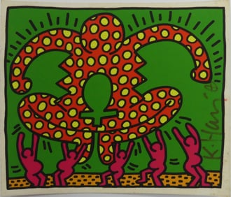 KEITH HARING 'FERTILITY PLATE 5' SIGNED LITHOGRAPH