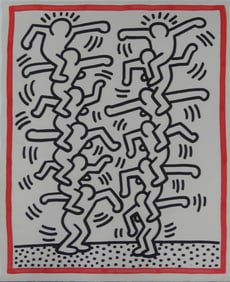KEITH HARING 'UNTITLED' FROM THREE LITHOGRAPHS