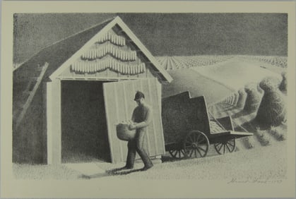GRANT WOOD 'SEED TIME AND HARVEST' LITHOGRAPH