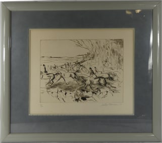 LEROY NEIMAN 'INTO THE OPEN' ETCHING