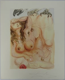 SALVADOR DALI 'EAGLE OF GRACE' SIGNED WOODCUT