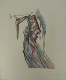 SALVADOR DALI 'ANGEL OF THE SUN' SIGNED WOODCUT