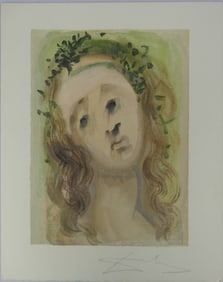 SALVADOR DALI 'VIRGIL'S FACE' SIGNED WOODCUT