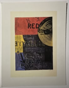 JASPER JOHNS 'RED YELLOW BLUE' OFFSET LITHOGRAPH