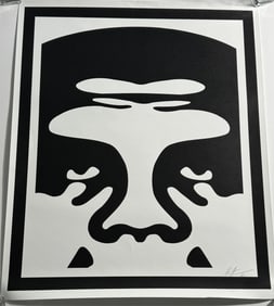 SHEPARD FAIREY 'FACE' HAND SIGNED LITHOGRAPH