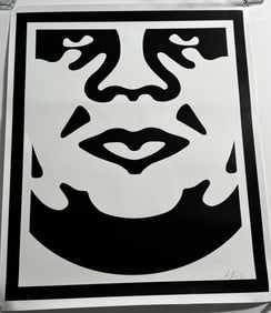SHEPARD FAIREY 'FACE' HAND SIGNED LITHOGRAPH