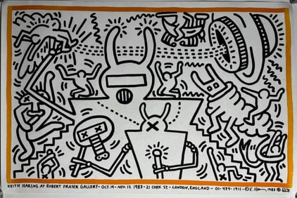 KEITH HARING 'ROBERT FRASER GALLERY' POSTER
