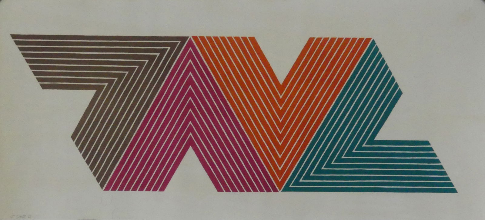 FRANK STELLA 'EMPRESS OF INDIA II' PRINT IN COLORS: Frank Stella 'Empress of India II' print in colors on wove paper. Signed and dated in the plate lower left. Sheet measures 35" x 16".