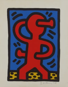 KEITH HARING UNTITLED 1987 COLOR LITHOGRAPH