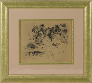 WILLIAM MEYEROWITZ 'COASTAL VILLAGE' ETCHING