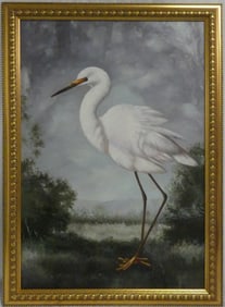 'EGRET' OIL PAINTING ON CANVAS
